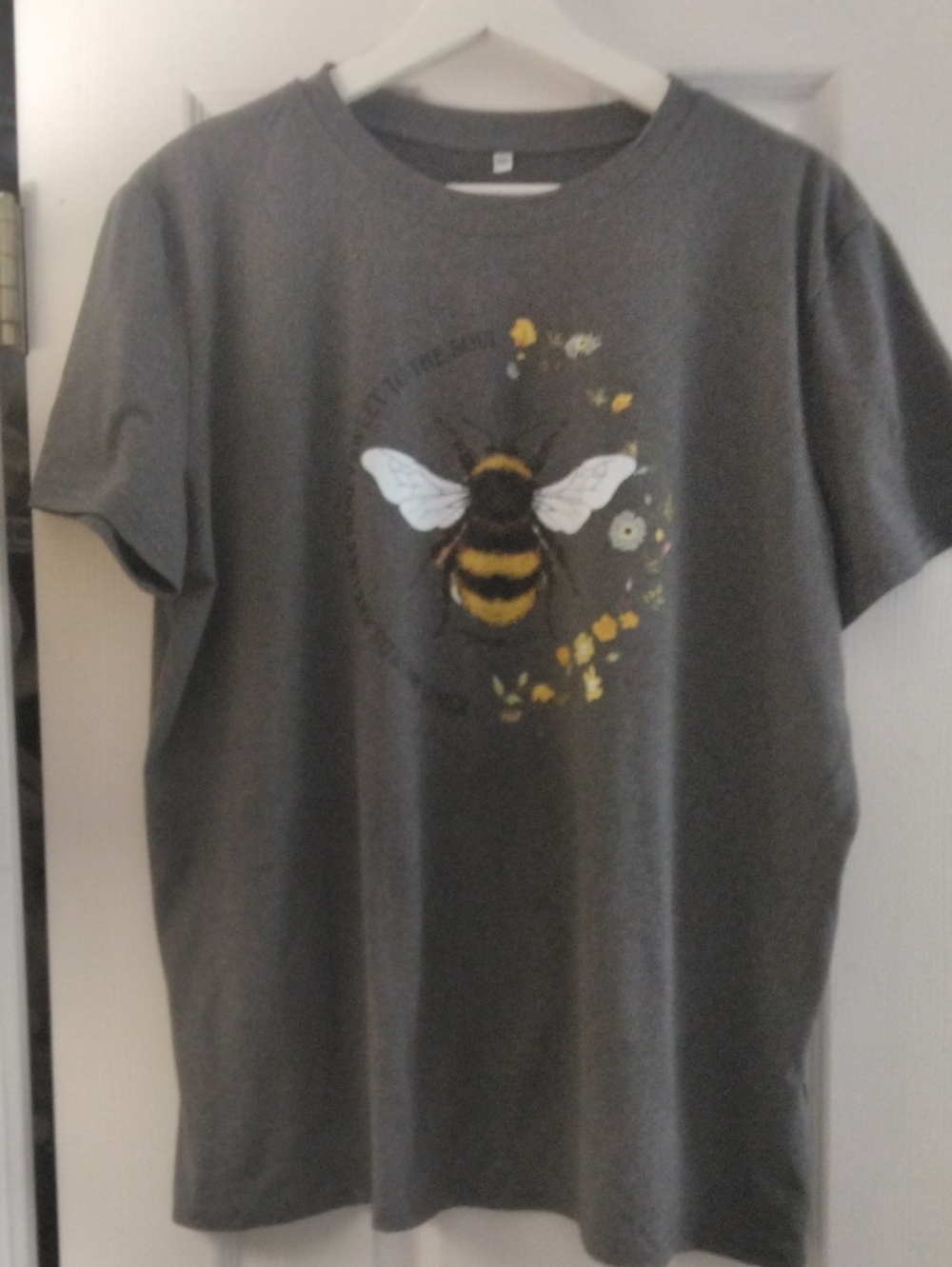 Gray Bee Graphic Short-Sleeve Ladies T-Shirt
